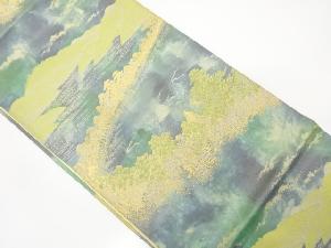 アンティーク　樹木に山並模様織り出し袋帯（材料）